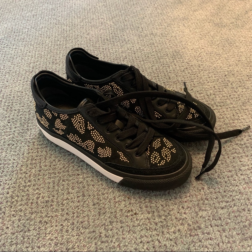 rag & bone Black Sneakers with Gold Embellishments